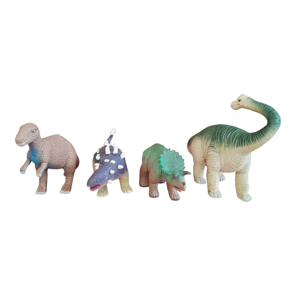 Vintage 1999 Dinosaur 4 Piece Lot M.M.T.L Toy FIGURE  Brontosaurus‎ 4x3